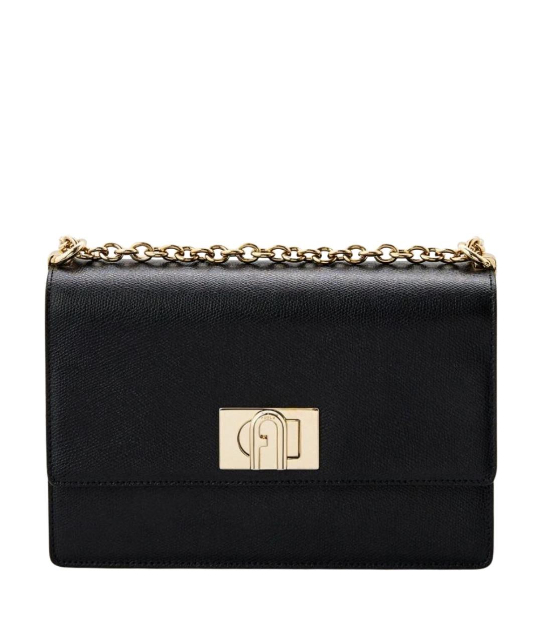 FURLA Черная кожаная сумка через плечо, фото 1