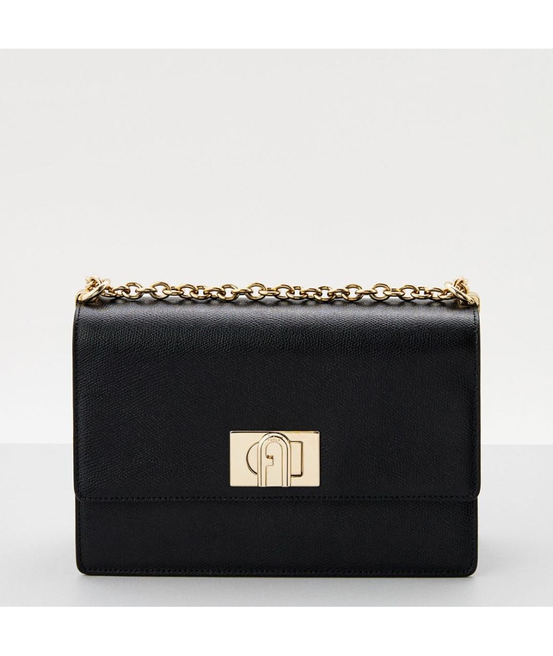 FURLA Черная кожаная сумка через плечо, фото 7