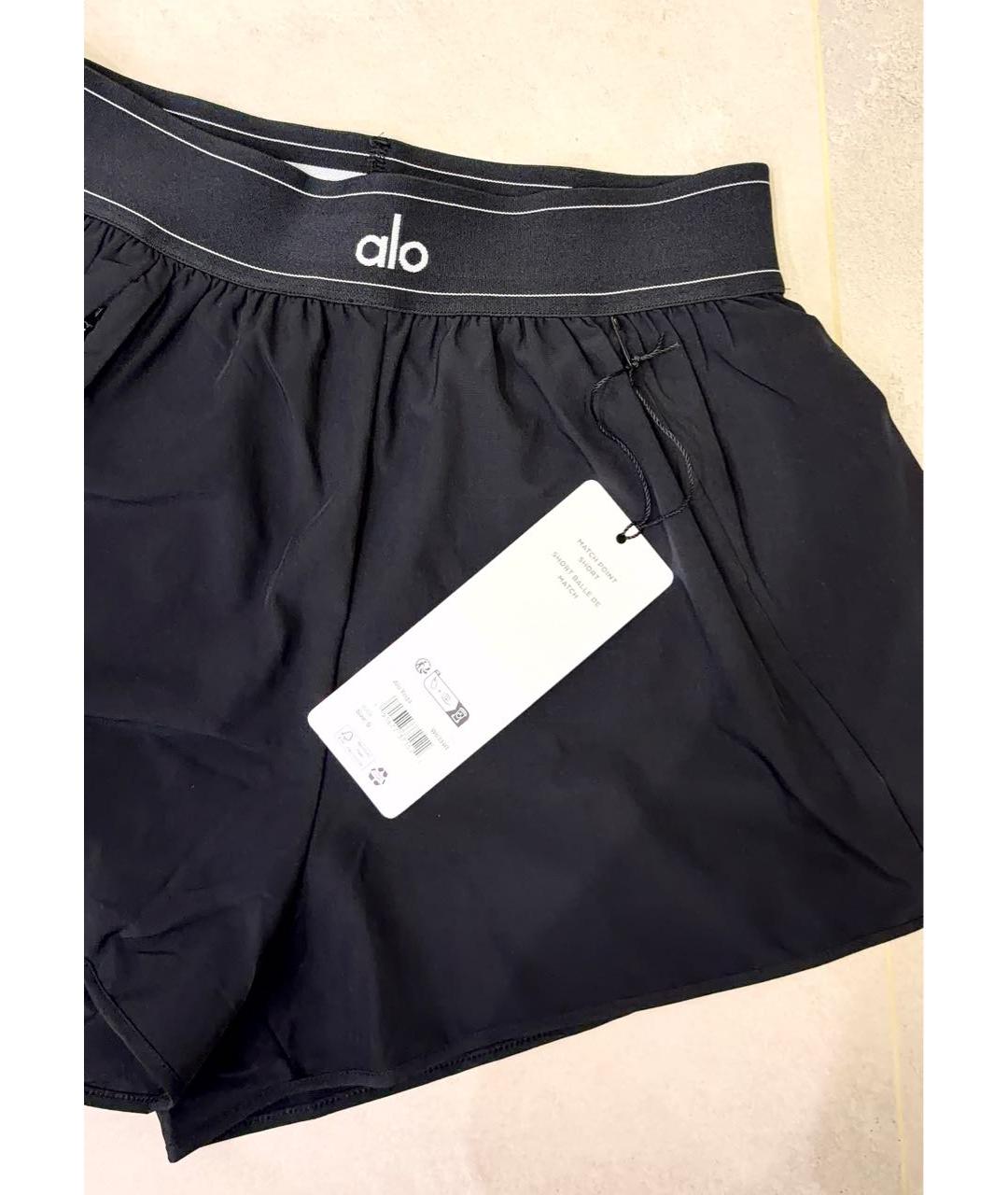 ALO YOGA Черные полиэстеровые шорты, фото 4