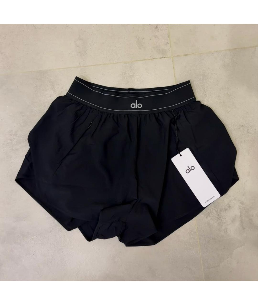 ALO YOGA Черные полиэстеровые шорты, фото 7