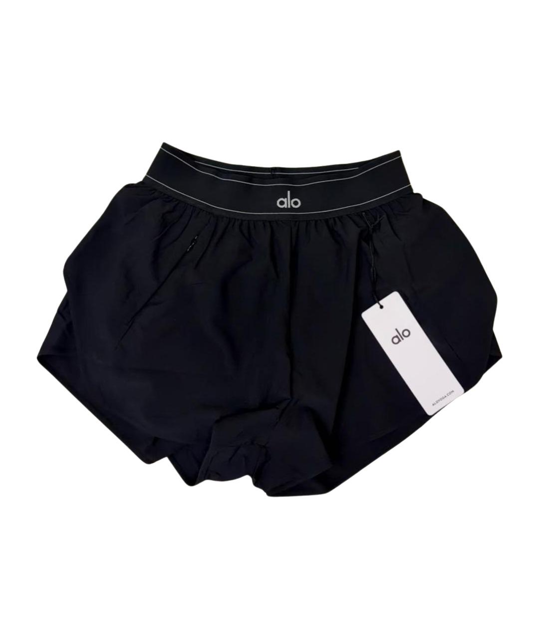 ALO YOGA Черные полиэстеровые шорты, фото 1