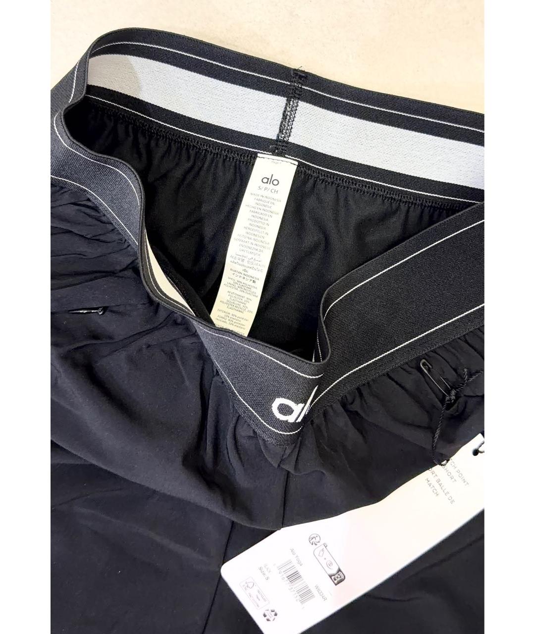 ALO YOGA Черные полиэстеровые шорты, фото 5