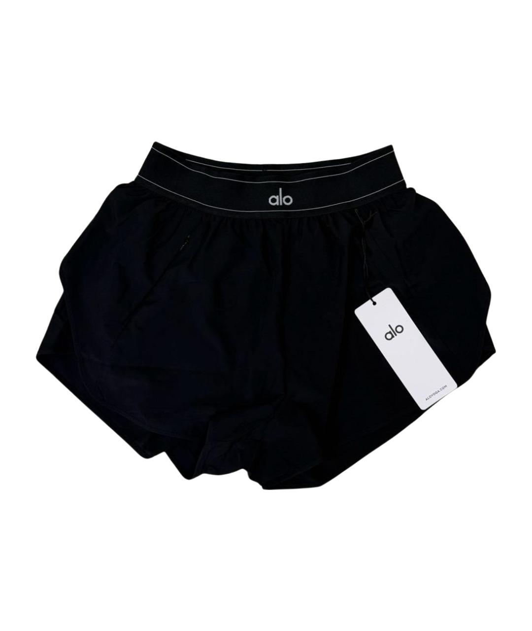 ALO YOGA Черные полиэстеровые шорты, фото 1