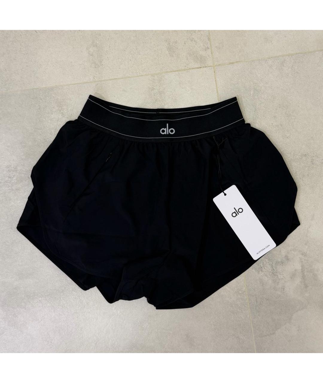 ALO YOGA Черные полиэстеровые шорты, фото 7