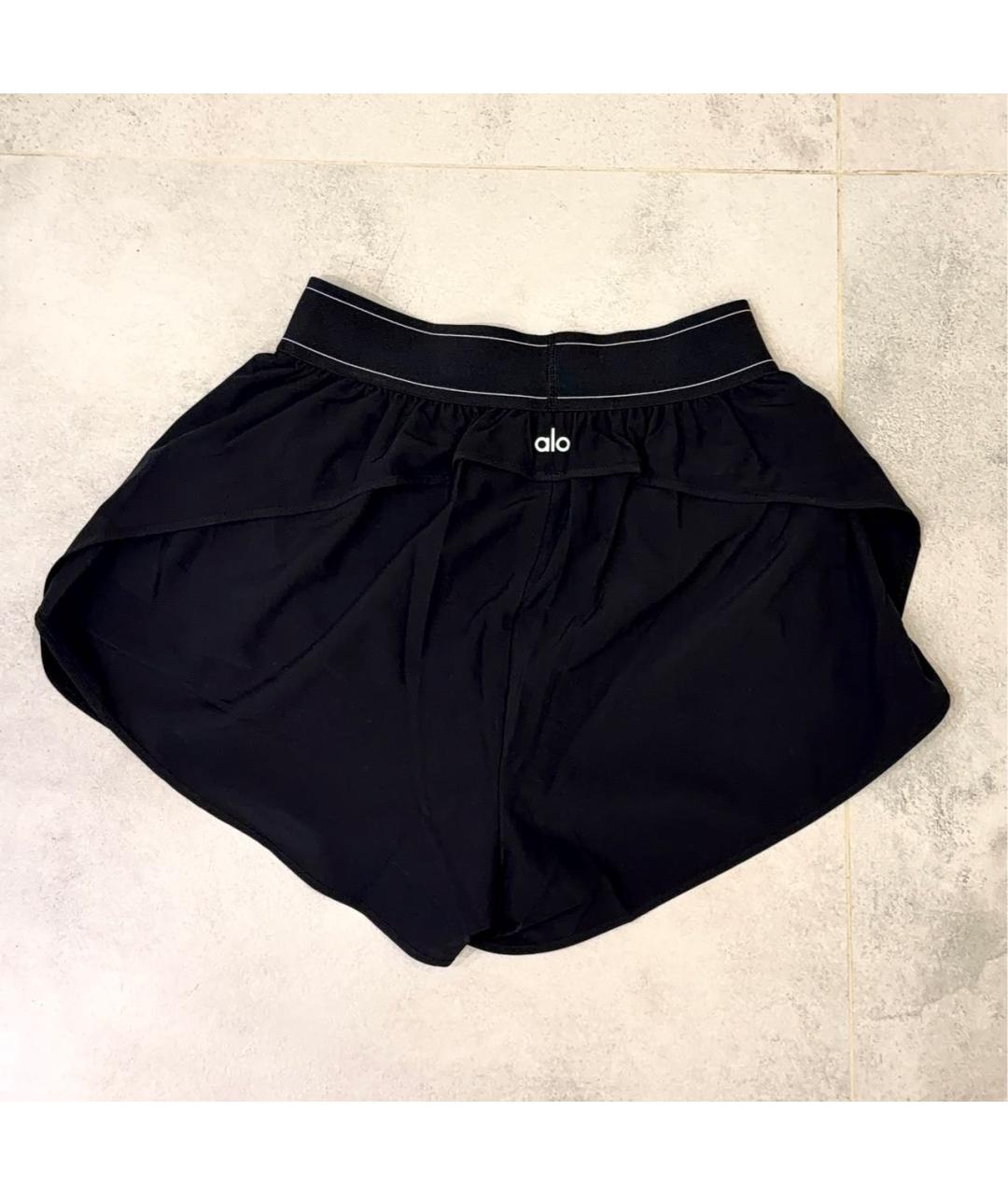 ALO YOGA Черные полиэстеровые шорты, фото 2