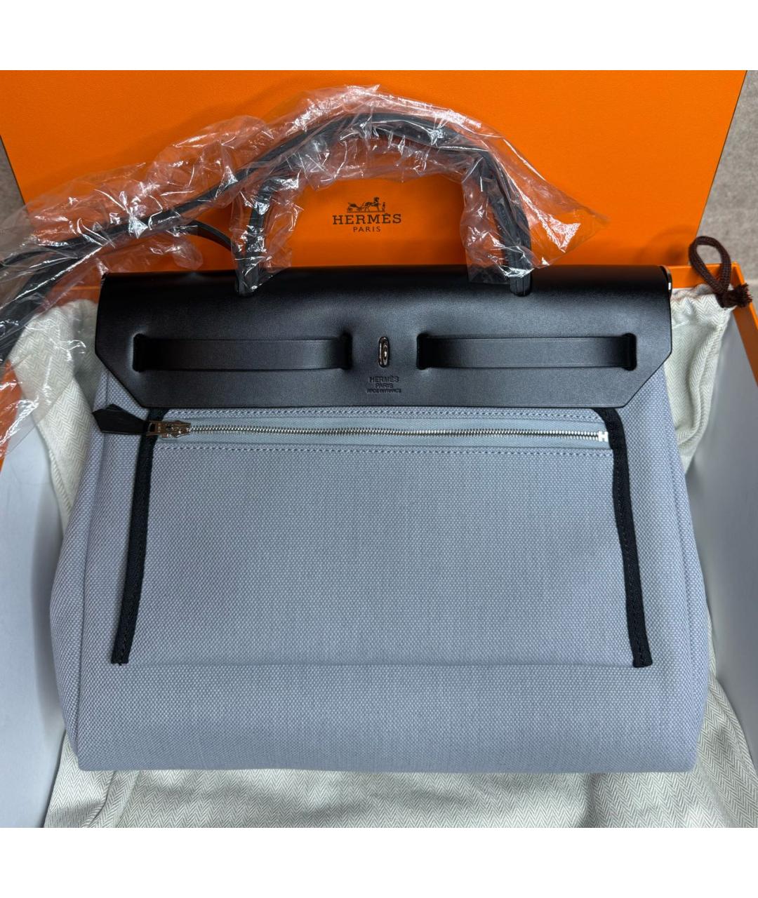 HERMES Серая сумка с короткими ручками, фото 3
