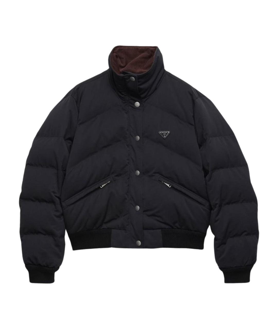 PRADA Черный велюровый пуховик, фото 1