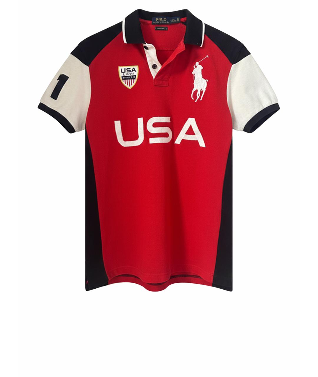 POLO RALPH LAUREN Красное хлопковое поло с коротким рукавом, фото 1