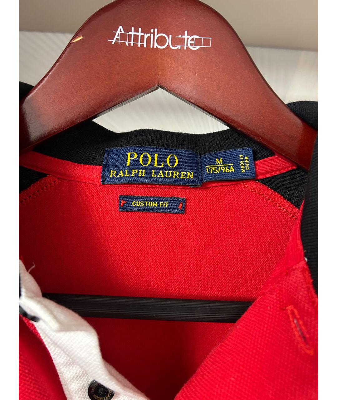 POLO RALPH LAUREN Красное хлопковое поло с коротким рукавом, фото 3