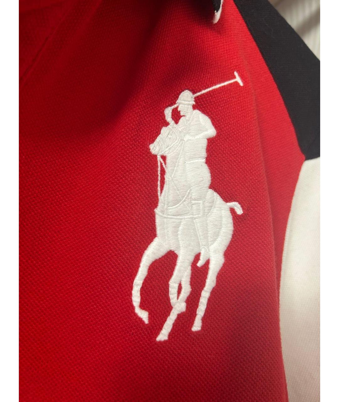 POLO RALPH LAUREN Красное хлопковое поло с коротким рукавом, фото 5
