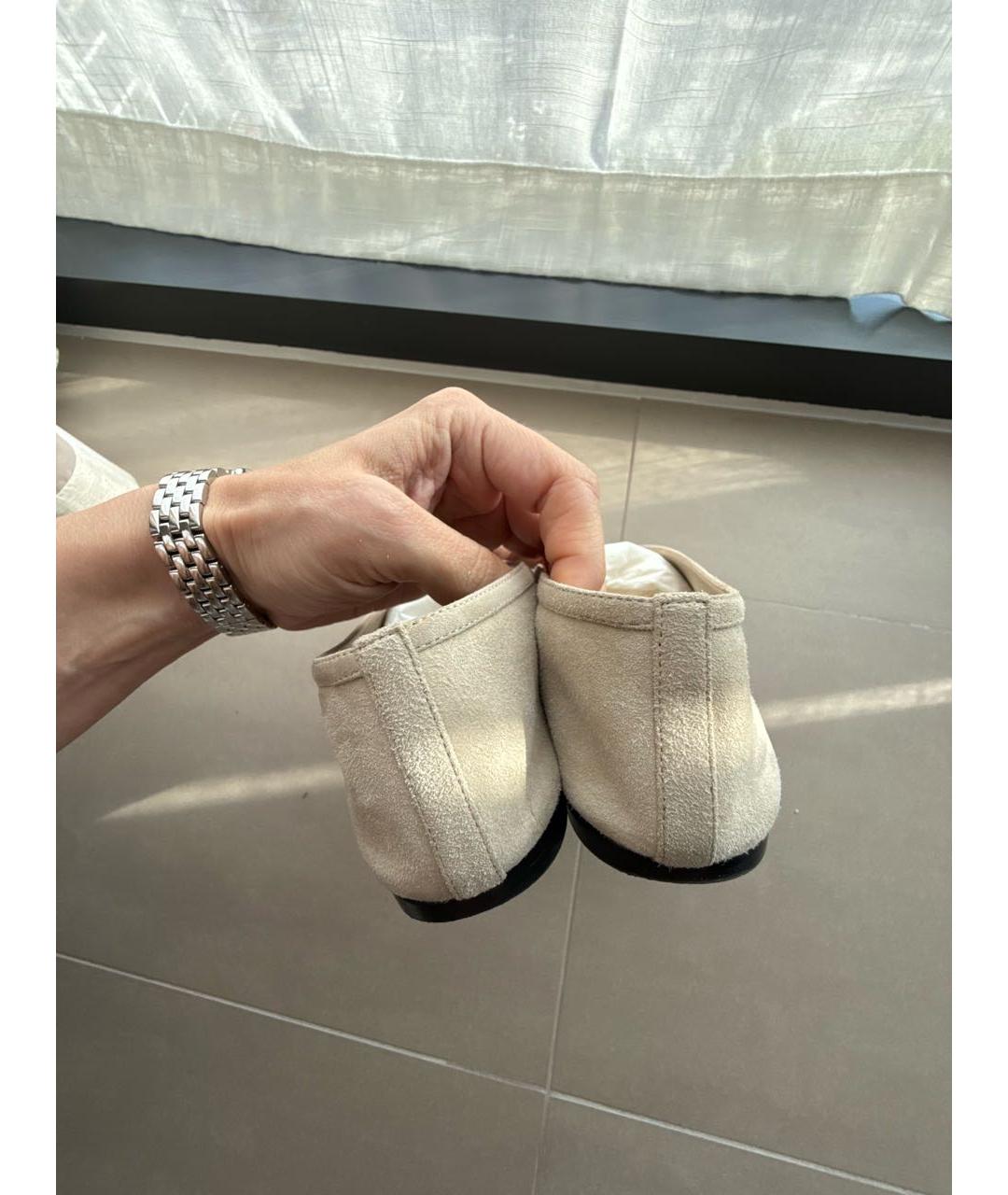 LE MONDE BERYL Бежевые замшевые балетки, фото 4