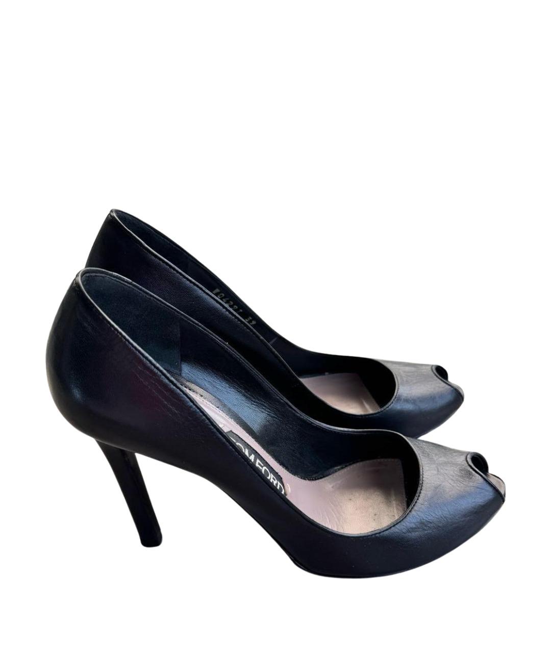 TOM FORD Черные кожаные туфли, фото 1