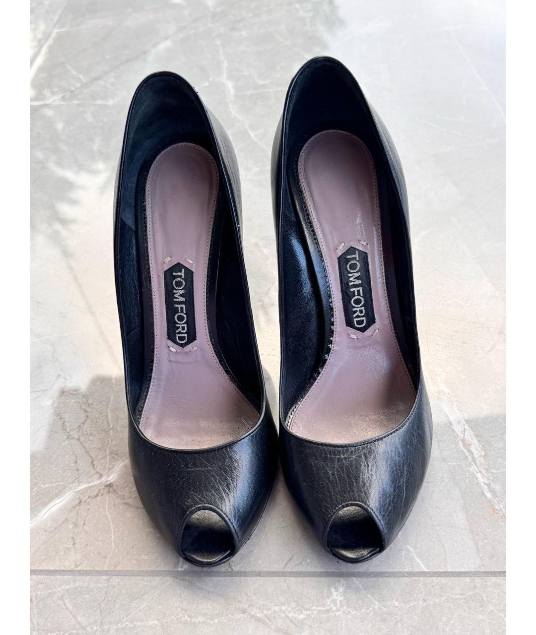 TOM FORD Черные кожаные туфли, фото 2