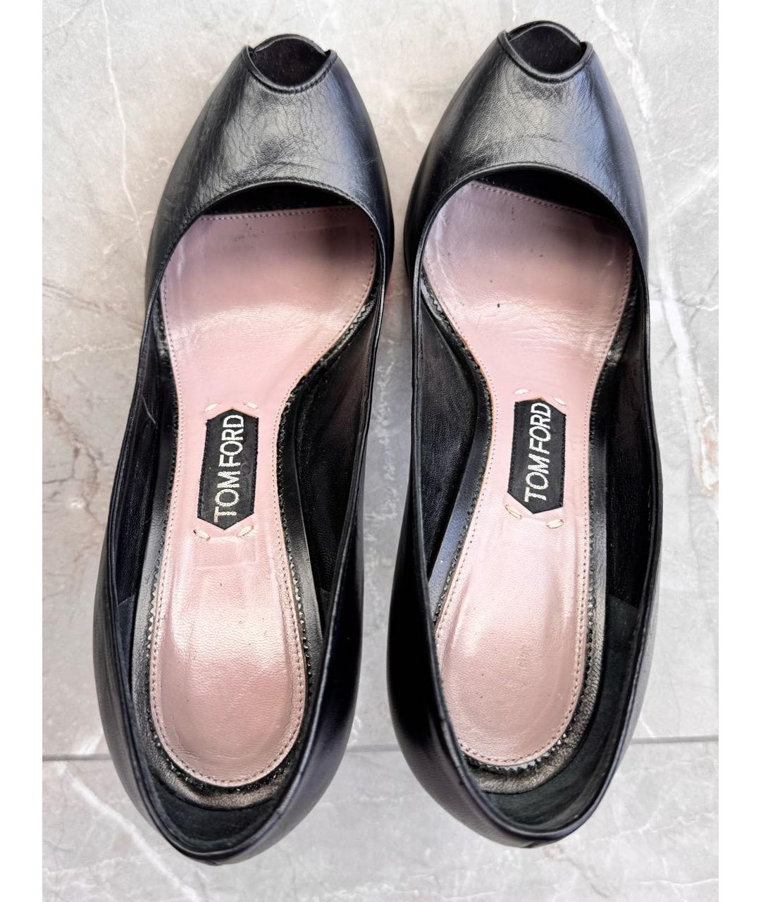 TOM FORD Черные кожаные туфли, фото 3