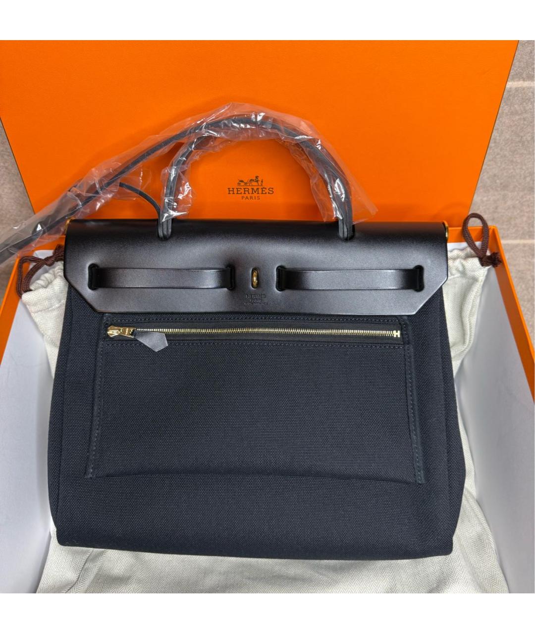 HERMES Черная тканевая сумка через плечо, фото 3