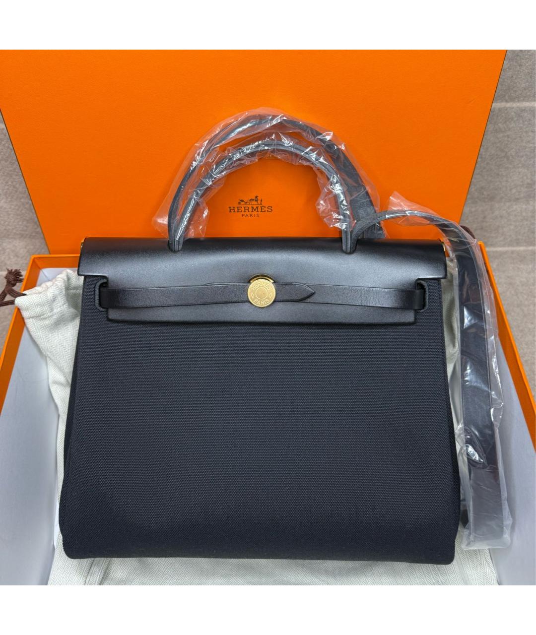 HERMES Черная тканевая сумка через плечо, фото 2