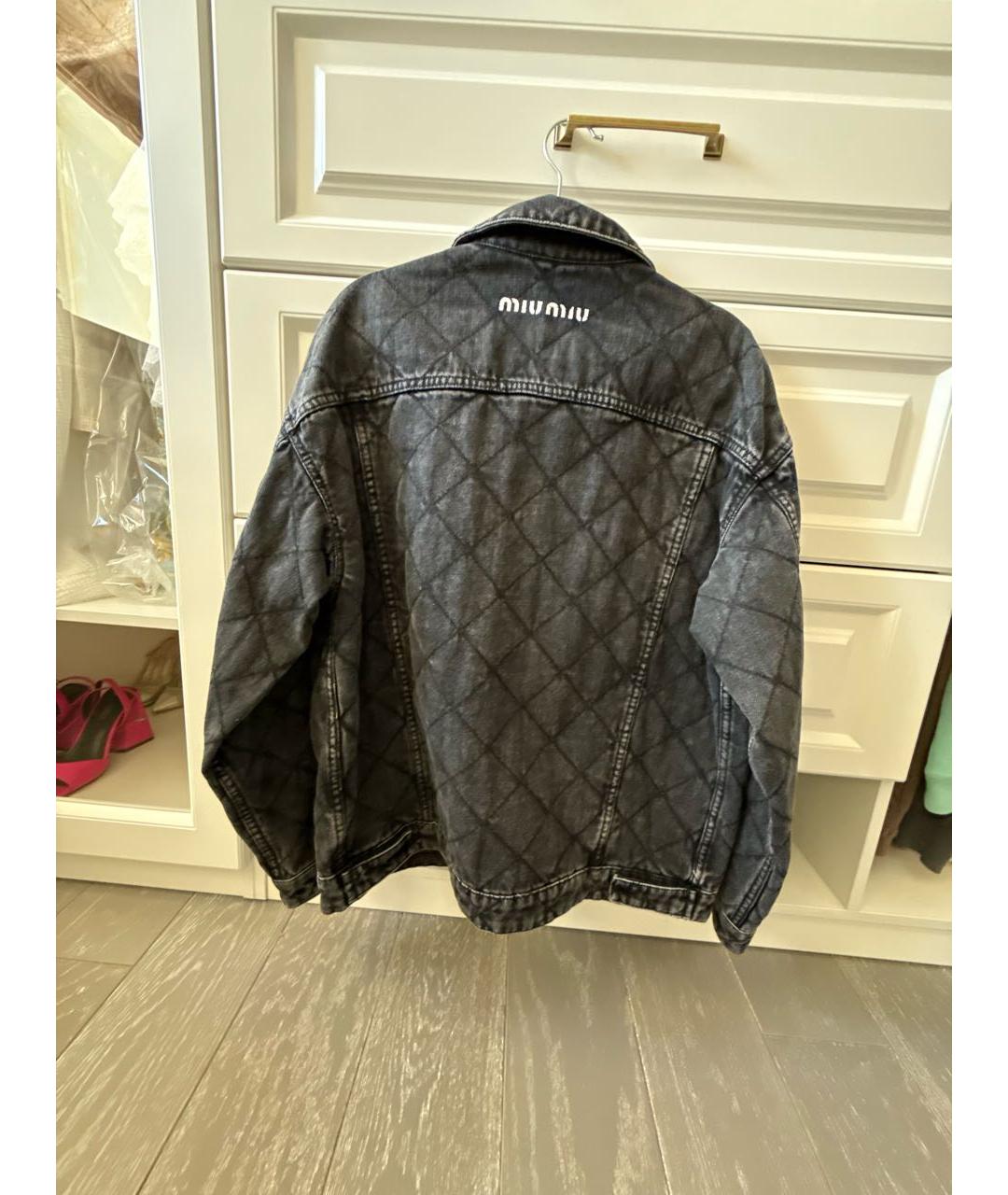 MIU MIU Антрацитовая деним куртка, фото 2