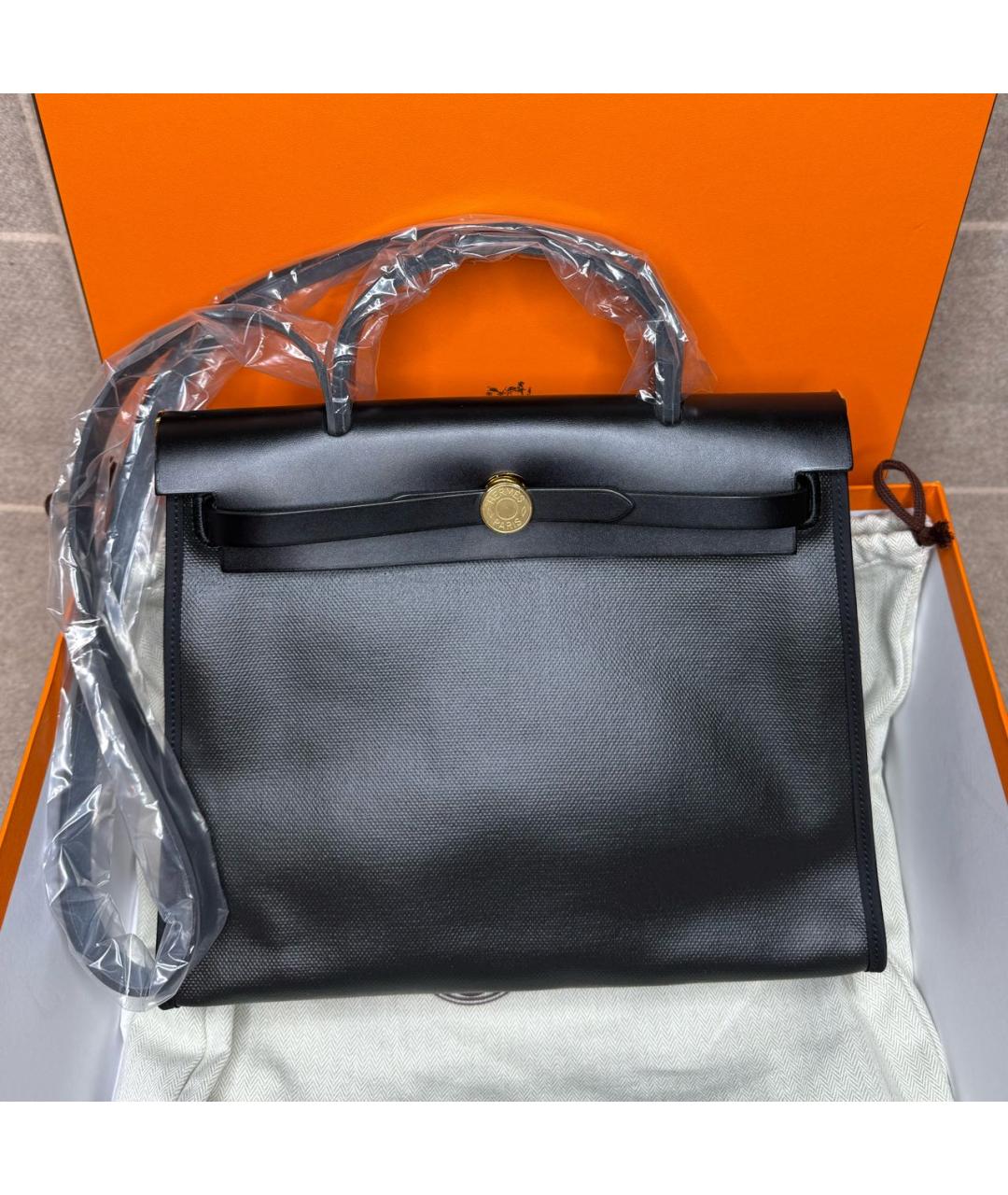 HERMES Черная сумка с короткими ручками, фото 2