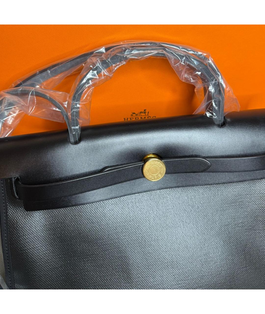 HERMES Черная сумка с короткими ручками, фото 3