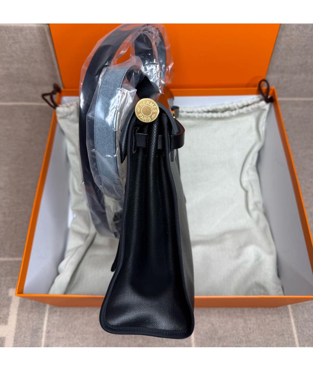 HERMES Черная сумка с короткими ручками, фото 7
