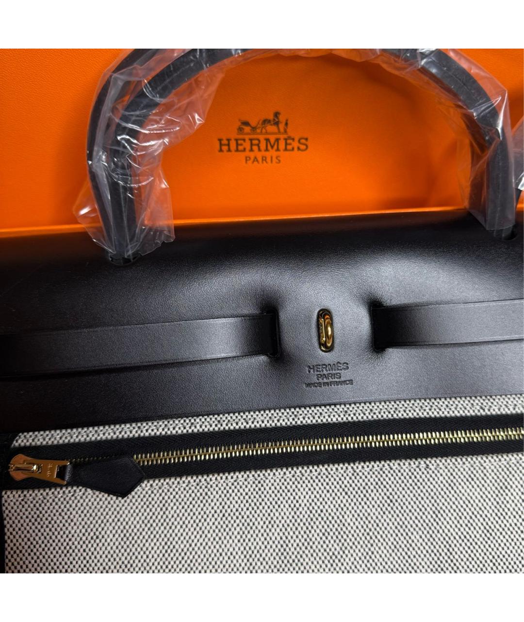HERMES Черная сумка с короткими ручками, фото 5