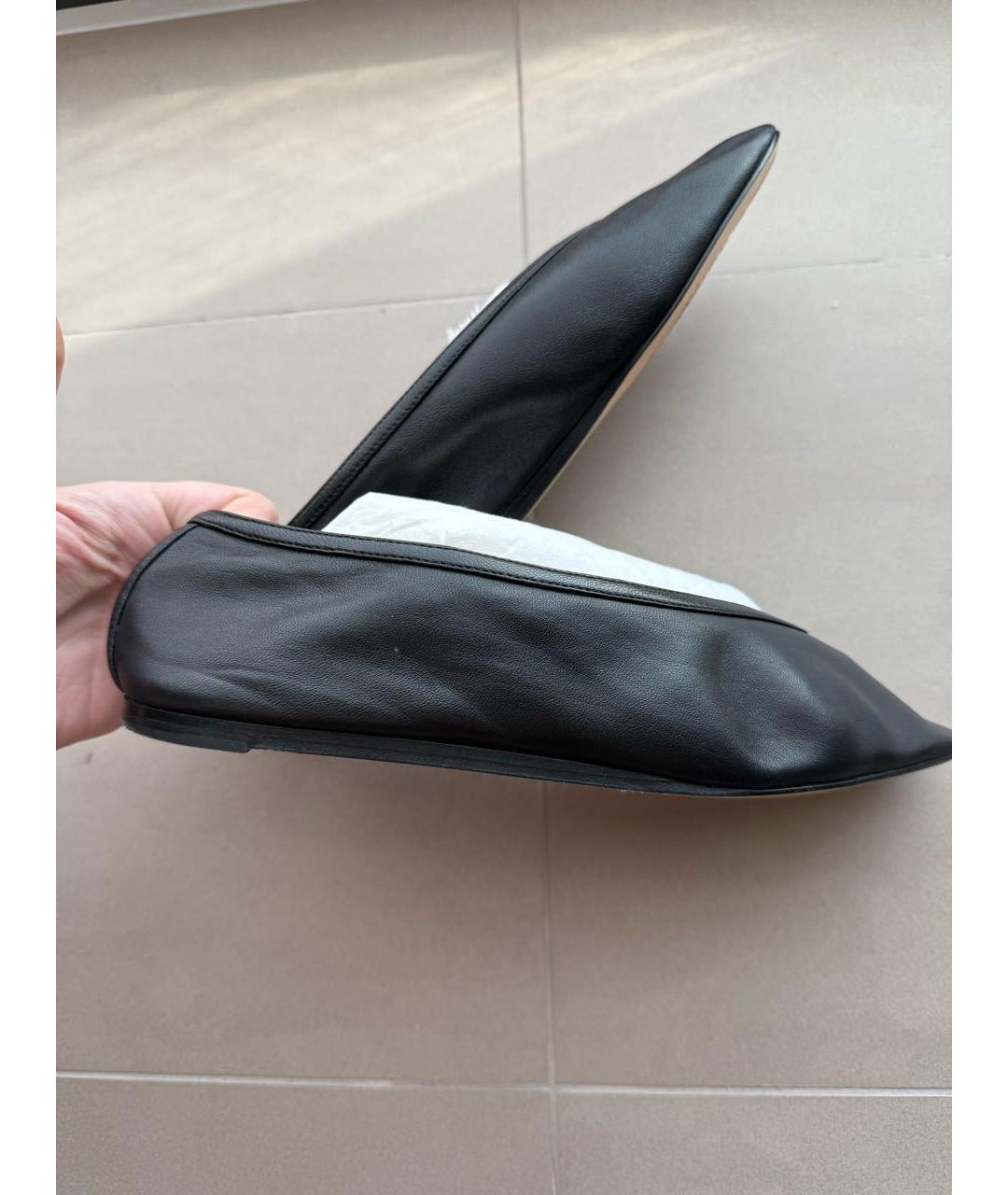LE MONDE BERYL Черные кожаные балетки, фото 4