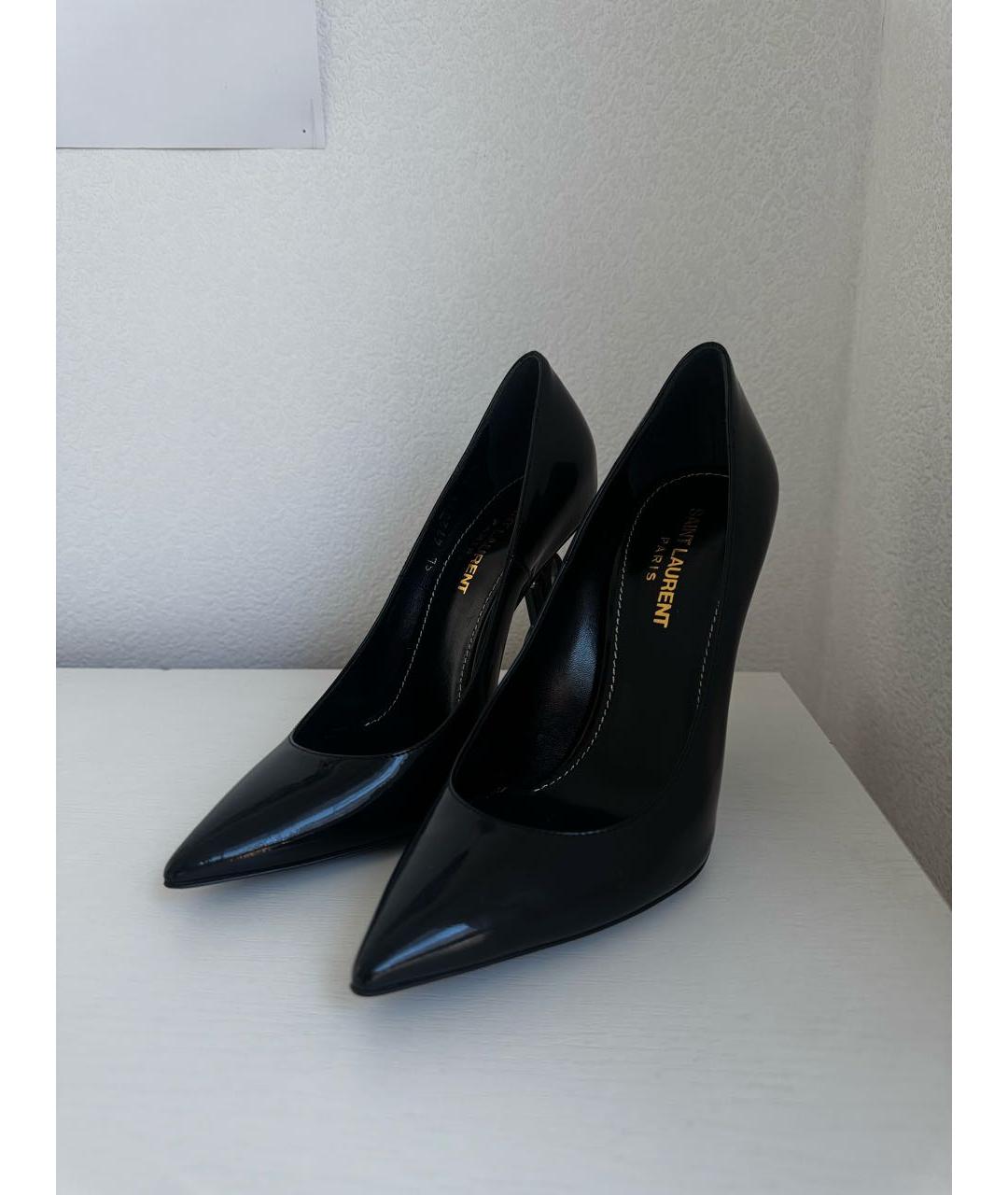 SAINT LAURENT Черные кожаные туфли, фото 6