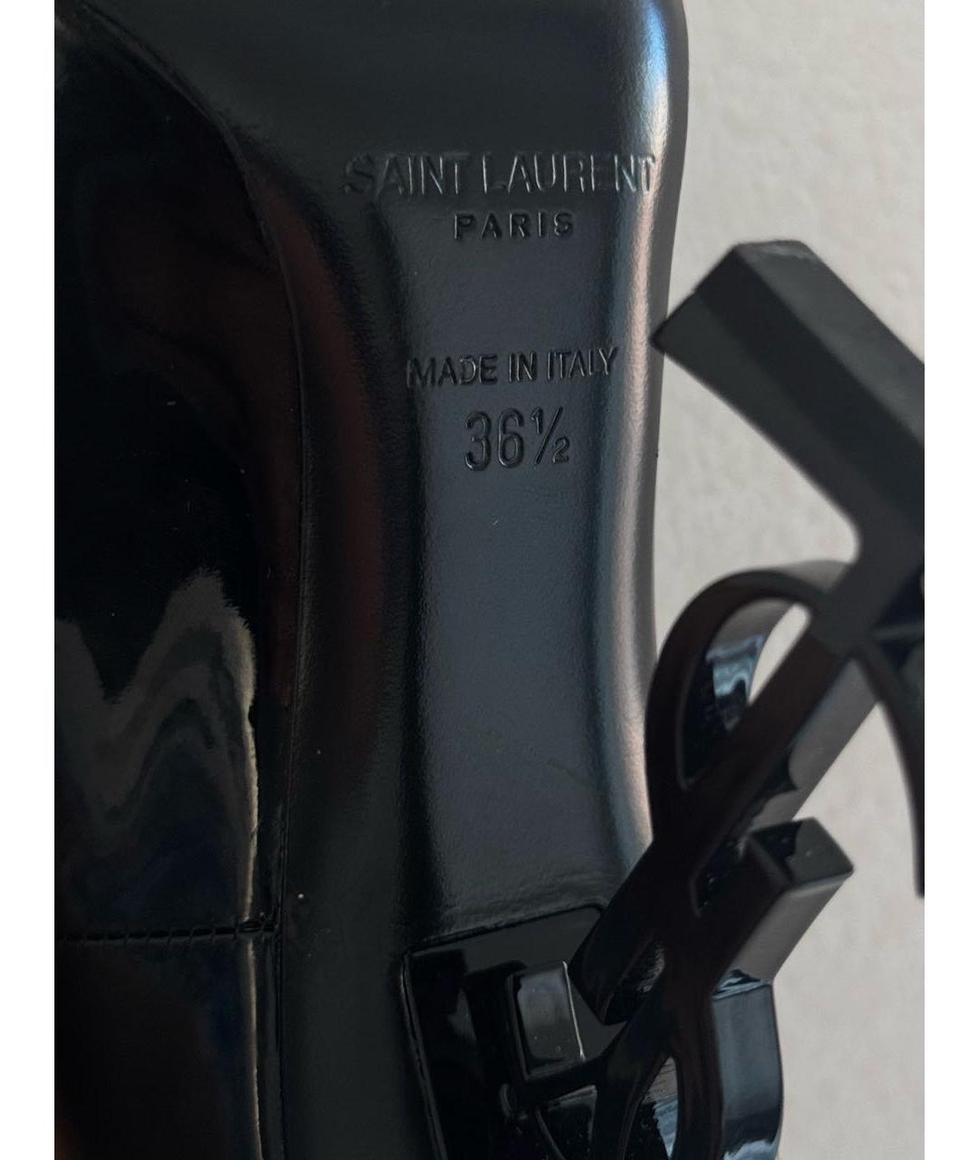 SAINT LAURENT Черные кожаные туфли, фото 4