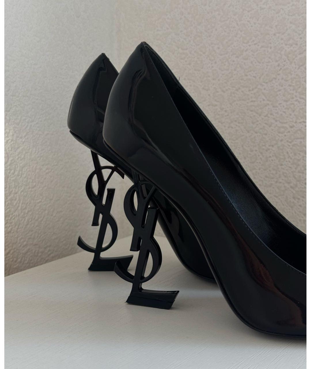 SAINT LAURENT Черные кожаные туфли, фото 3