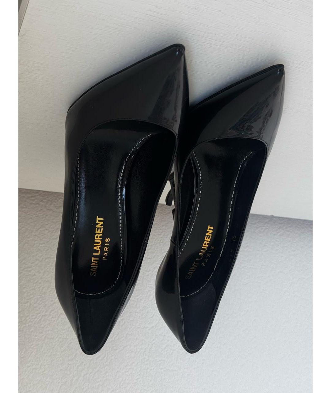 SAINT LAURENT Черные кожаные туфли, фото 2