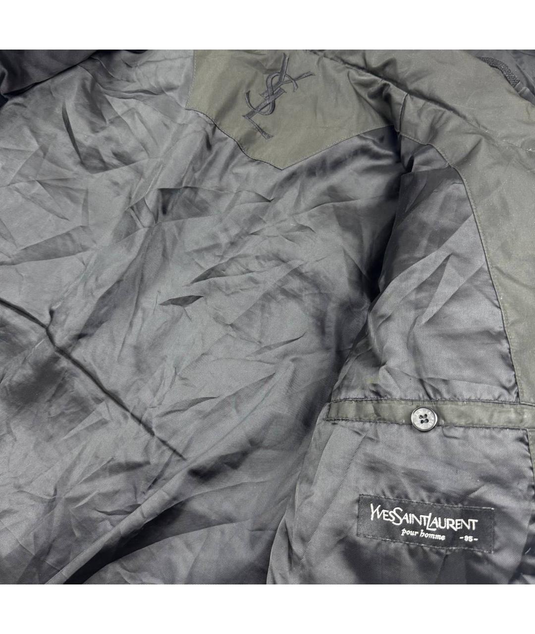 SAINT LAURENT Черная полиэстеровая куртка, фото 4