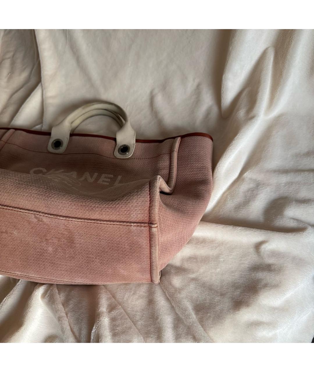 CHANEL Бежевая хлопковая сумка тоут, фото 8