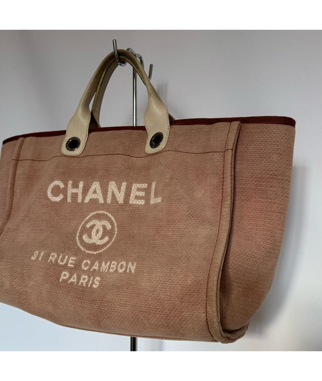 CHANEL Бежевая хлопковая сумка тоут, фото 2