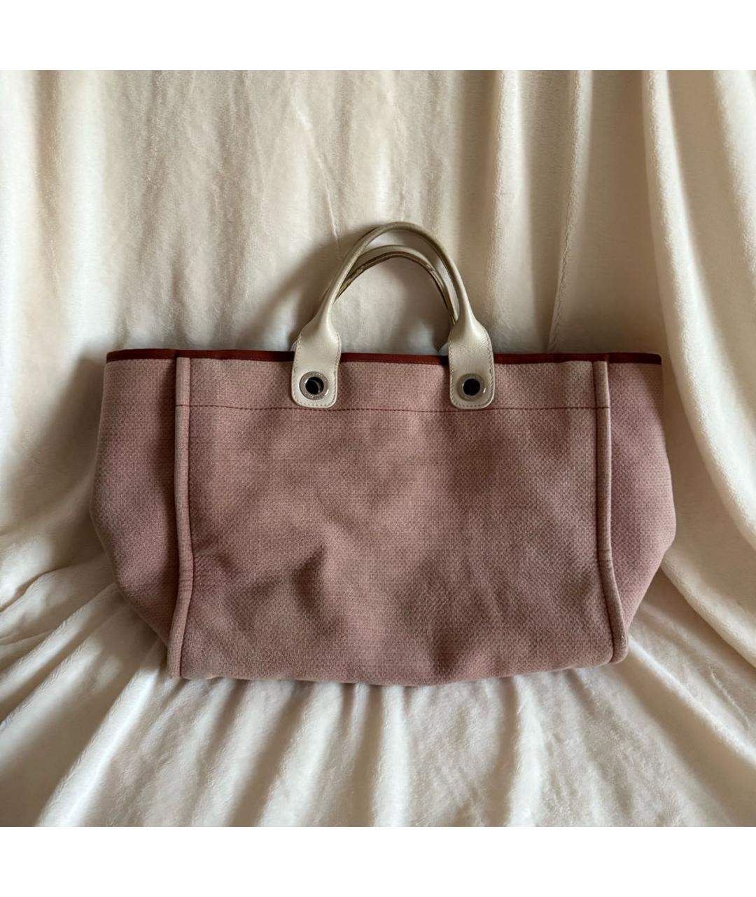 CHANEL Бежевая хлопковая сумка тоут, фото 3