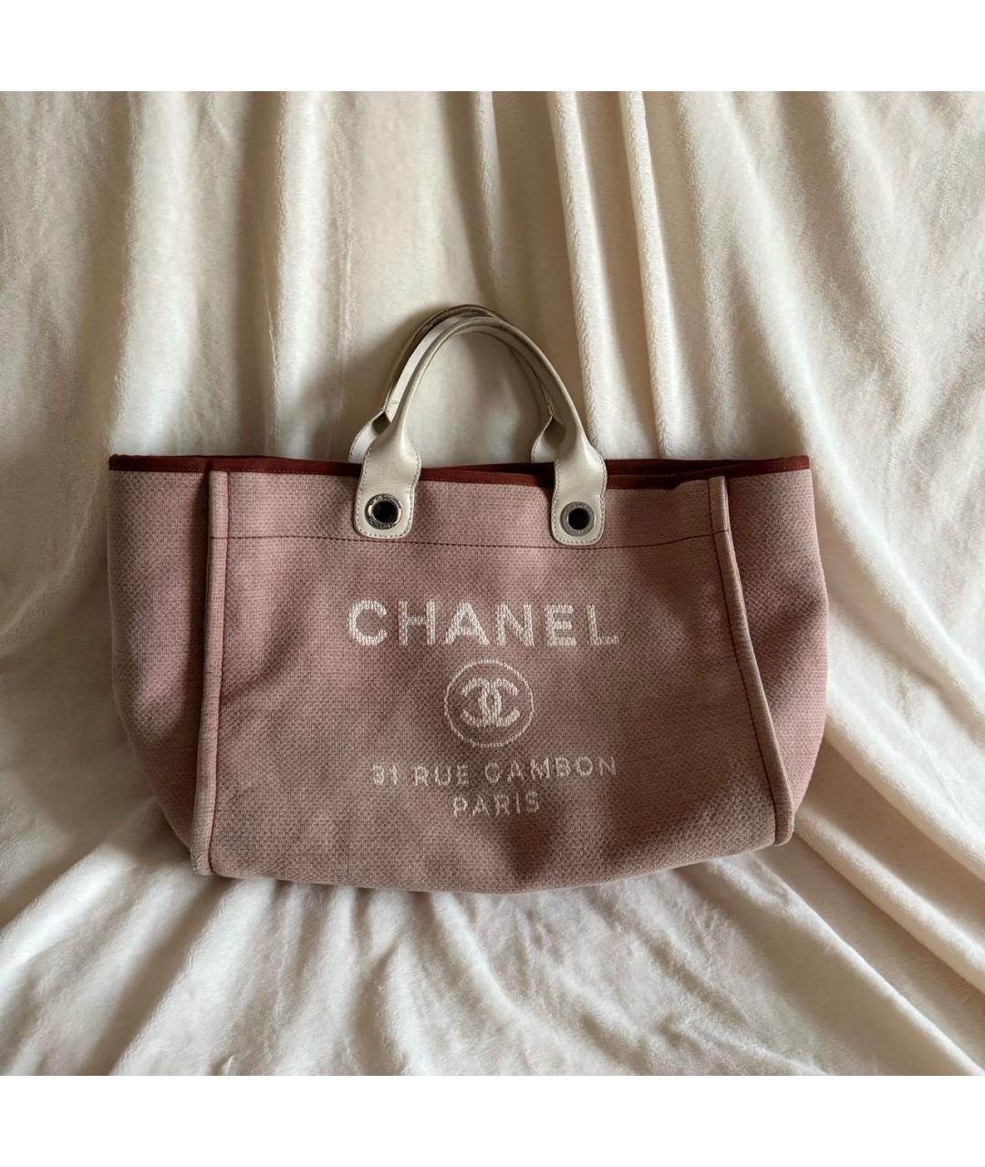 CHANEL Бежевая хлопковая сумка тоут, фото 9