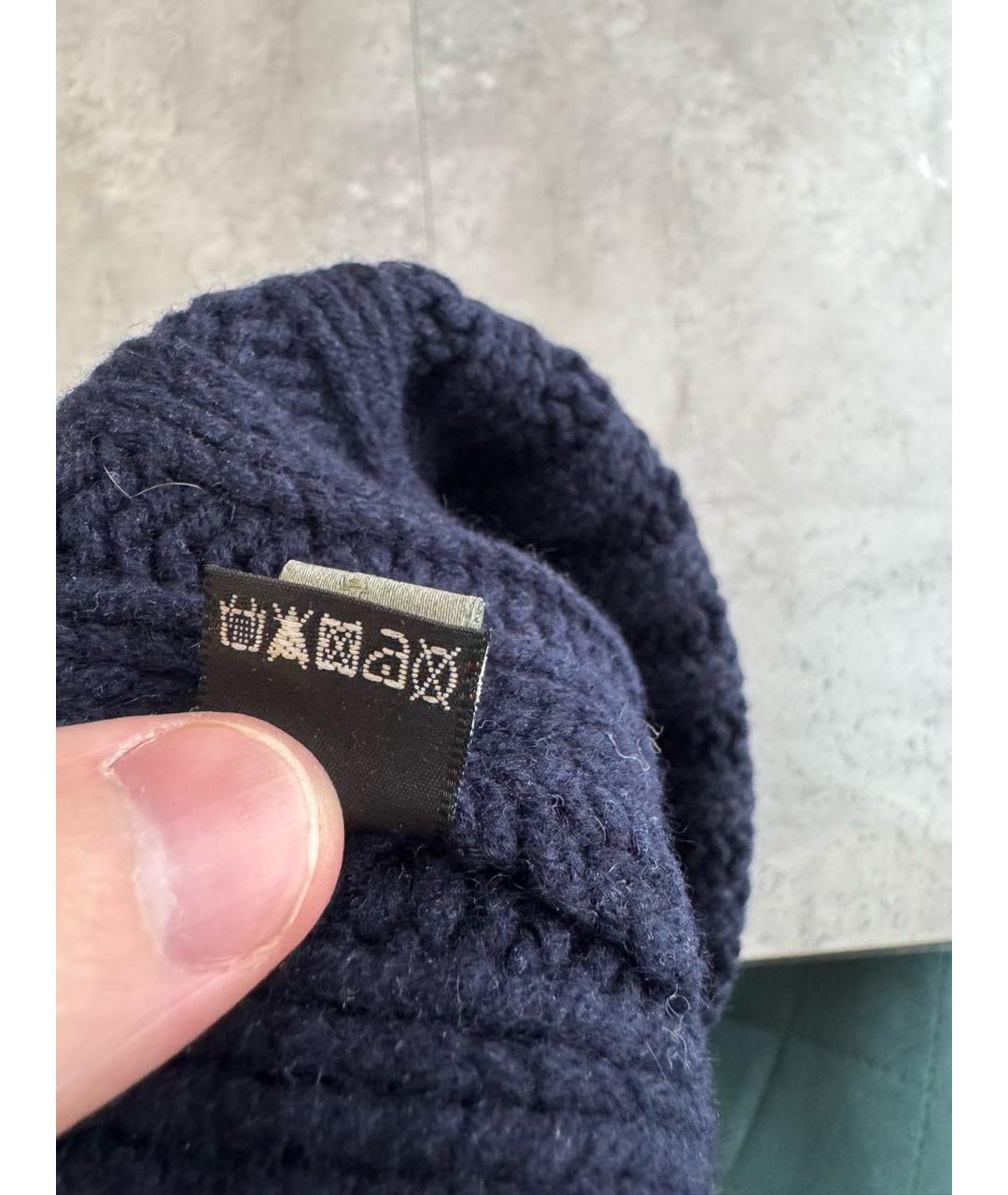 CHRISTIAN DIOR Темно-синяя шерстяная шапка, фото 6