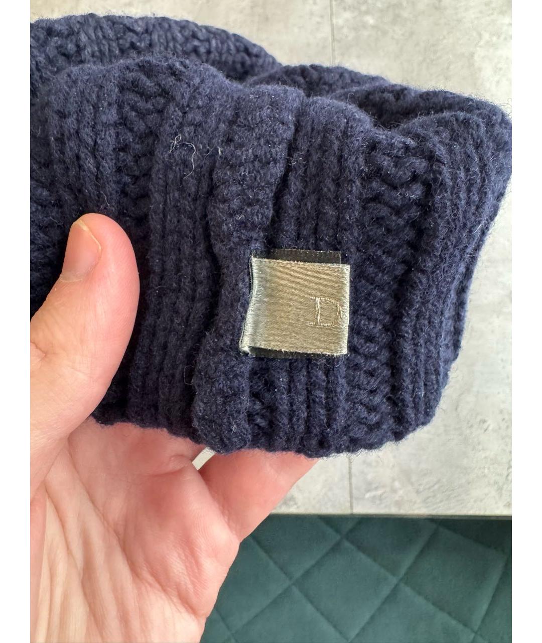 CHRISTIAN DIOR Темно-синяя шерстяная шапка, фото 4