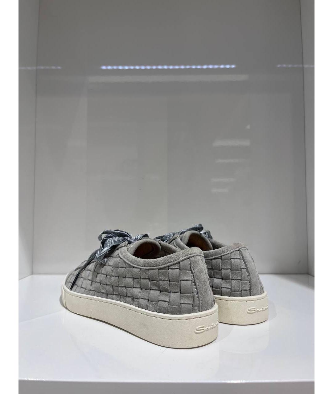 SANTONI Серые замшевые кеды, фото 3