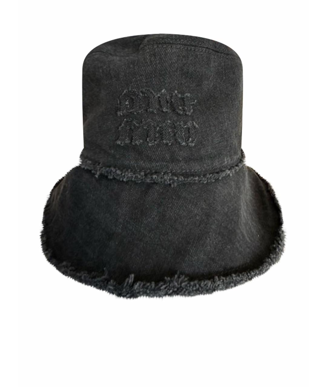 MIU MIU Антрацитовая хлопковая панама, фото 1