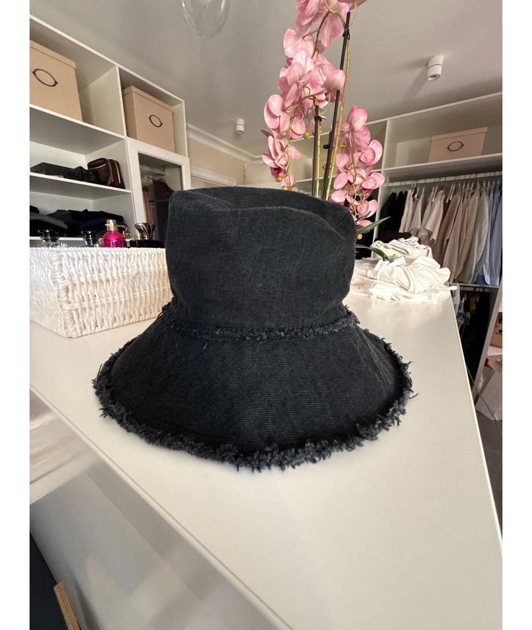 MIU MIU Антрацитовая хлопковая панама, фото 2