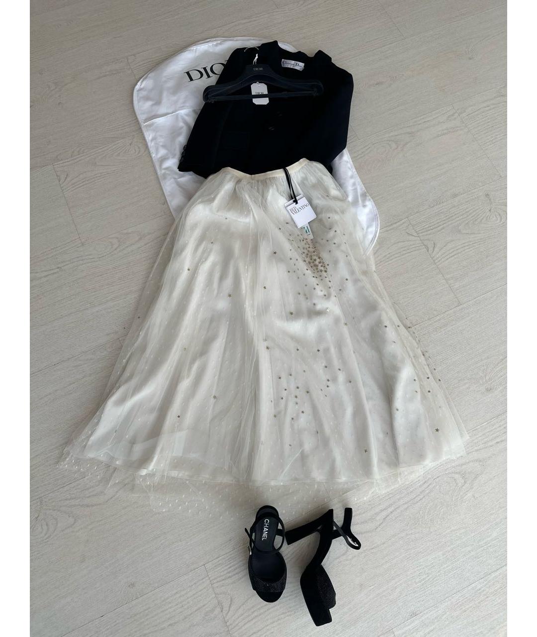 RED VALENTINO Бежевая полиамидовая юбка макси, фото 3