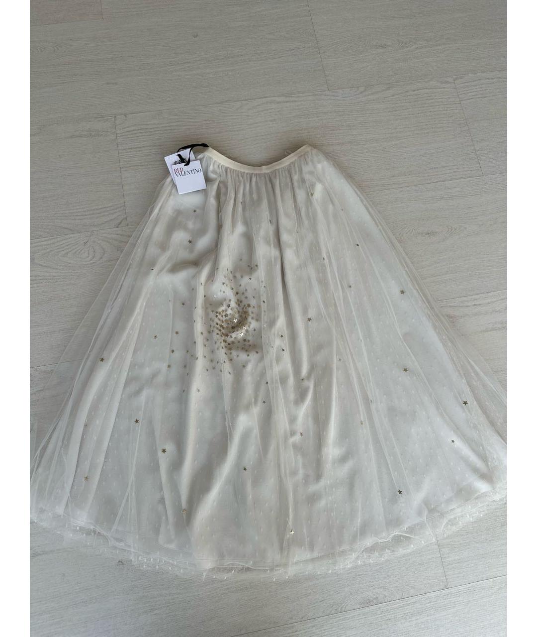 RED VALENTINO Бежевая полиамидовая юбка макси, фото 4