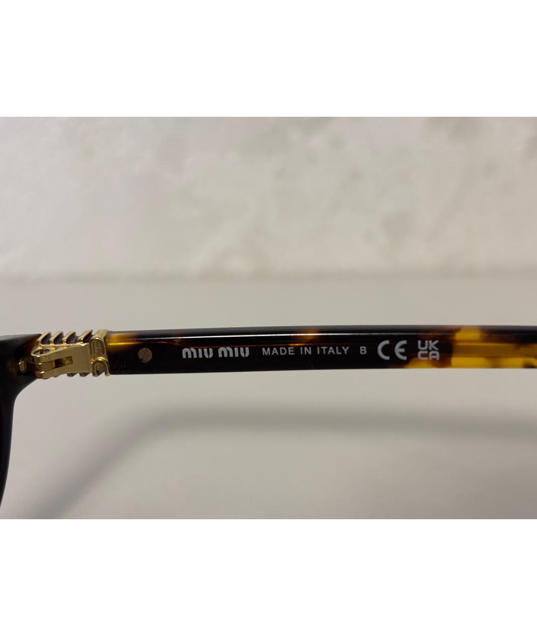 MIU MIU Коричневые пластиковые солнцезащитные очки, фото 5