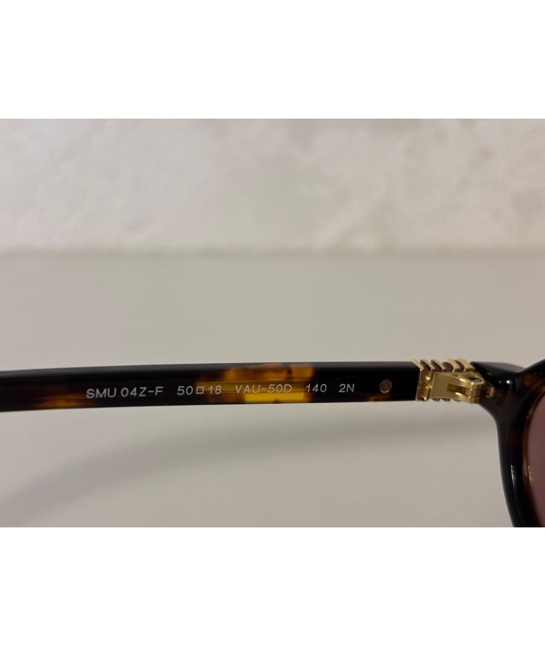 MIU MIU Коричневые пластиковые солнцезащитные очки, фото 4