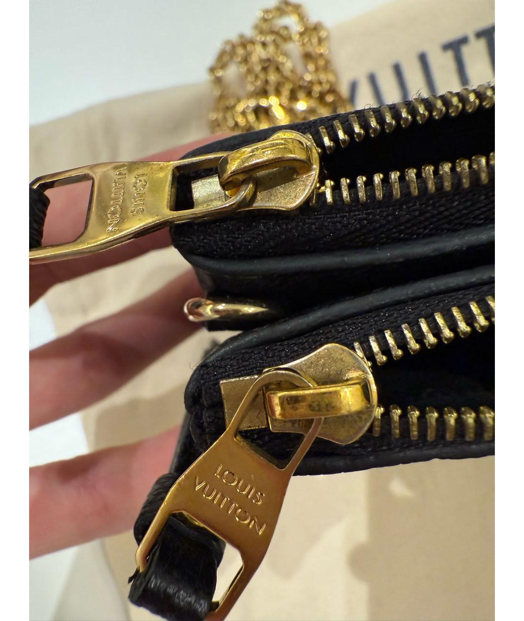 LOUIS VUITTON Черная кожаная сумка через плечо, фото 6