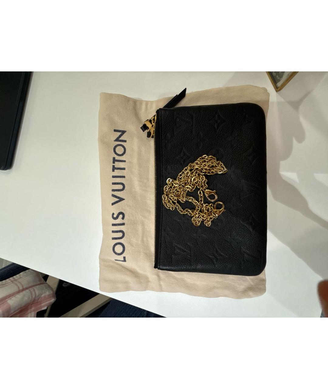 LOUIS VUITTON Черная кожаная сумка через плечо, фото 5