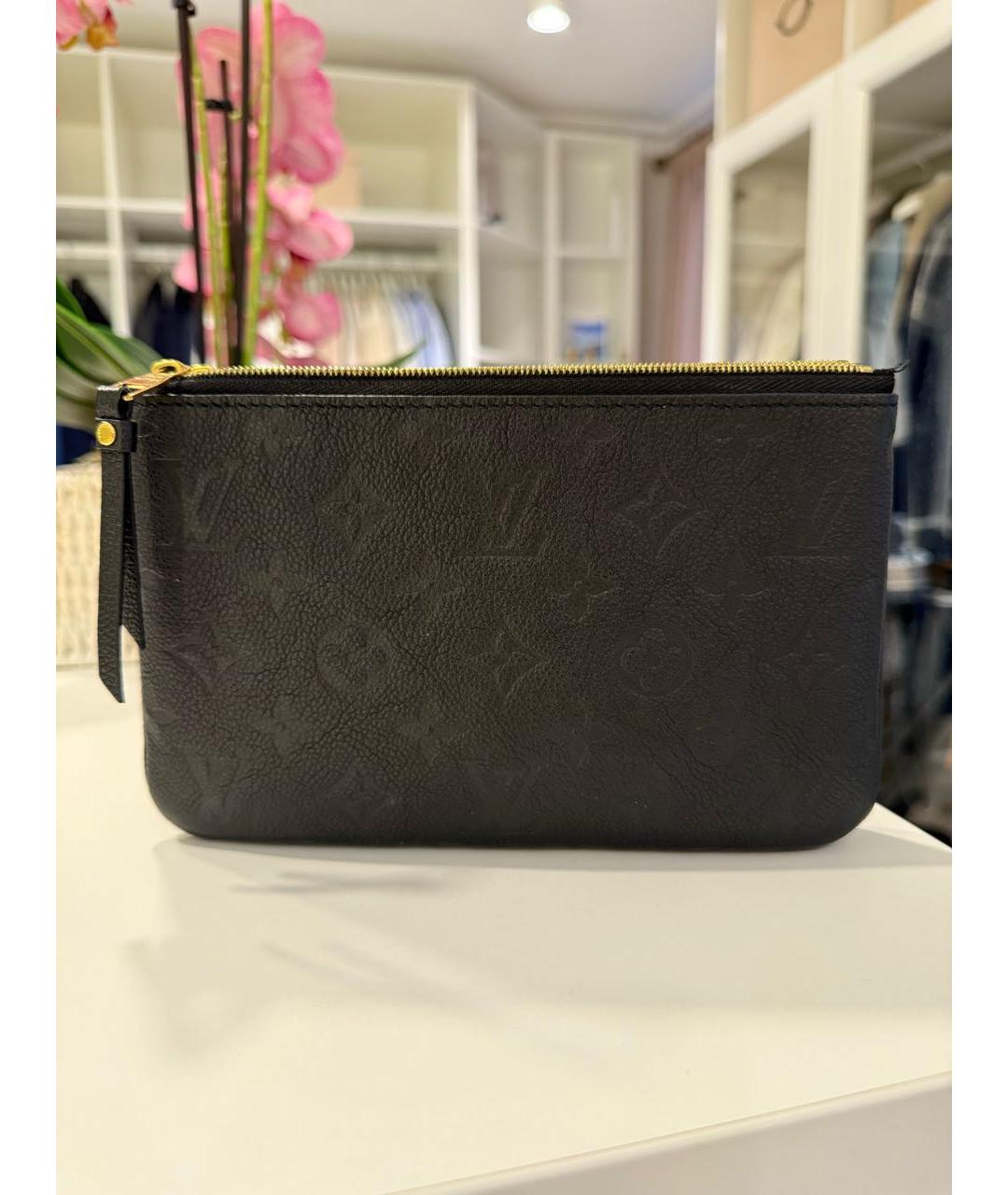 LOUIS VUITTON Черная кожаная сумка через плечо, фото 3