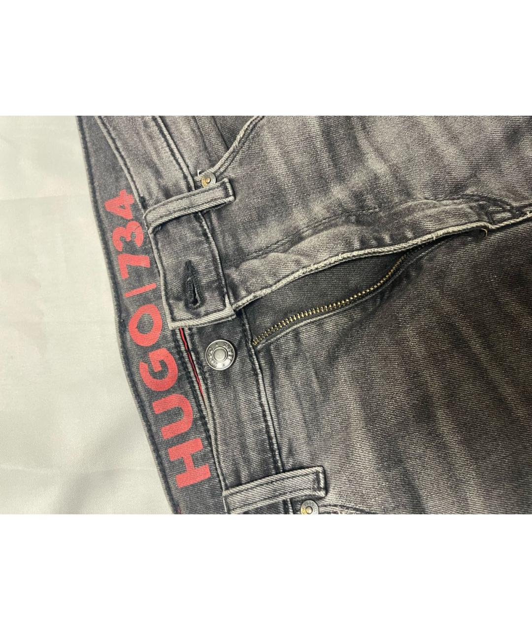 HUGO Серые хлопковые джинсы скинни, фото 3