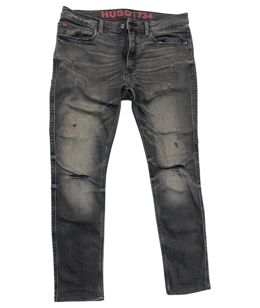 HUGO Серые хлопковые джинсы скинни, фото 1