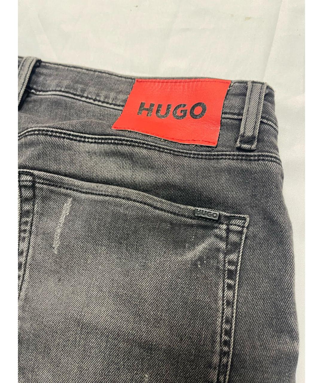 HUGO Серые хлопковые джинсы скинни, фото 2